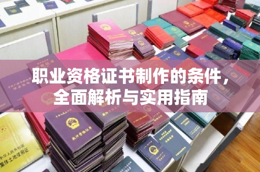 苍梧职业资格证书制作的条件，全面解析与实用指南