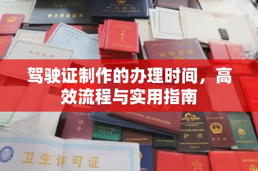 苍梧驾驶证制作的办理时间，高效流程与实用指南