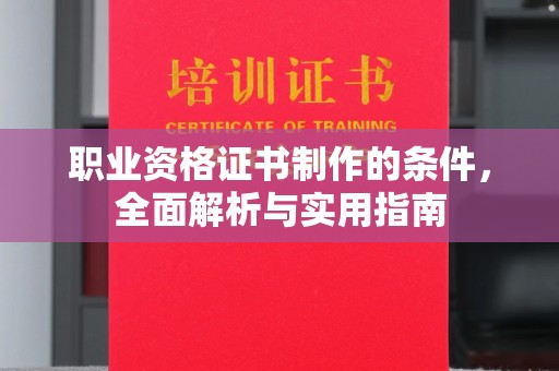 苍梧职业资格证书制作的条件，全面解析与实用指南